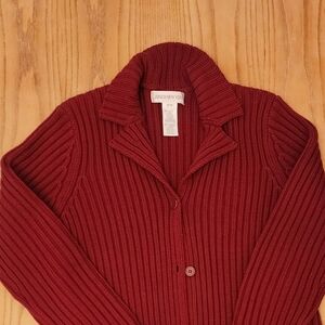 Jones New York Women's Deep Red Cardigan